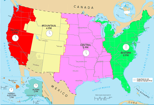us time zone map states