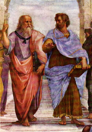 Aristotle and Plato in Raphael's "The School of Athens."