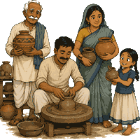 A family of potters.